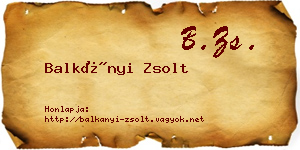 Balkányi Zsolt névjegykártya