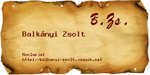Balkányi Zsolt névjegykártya